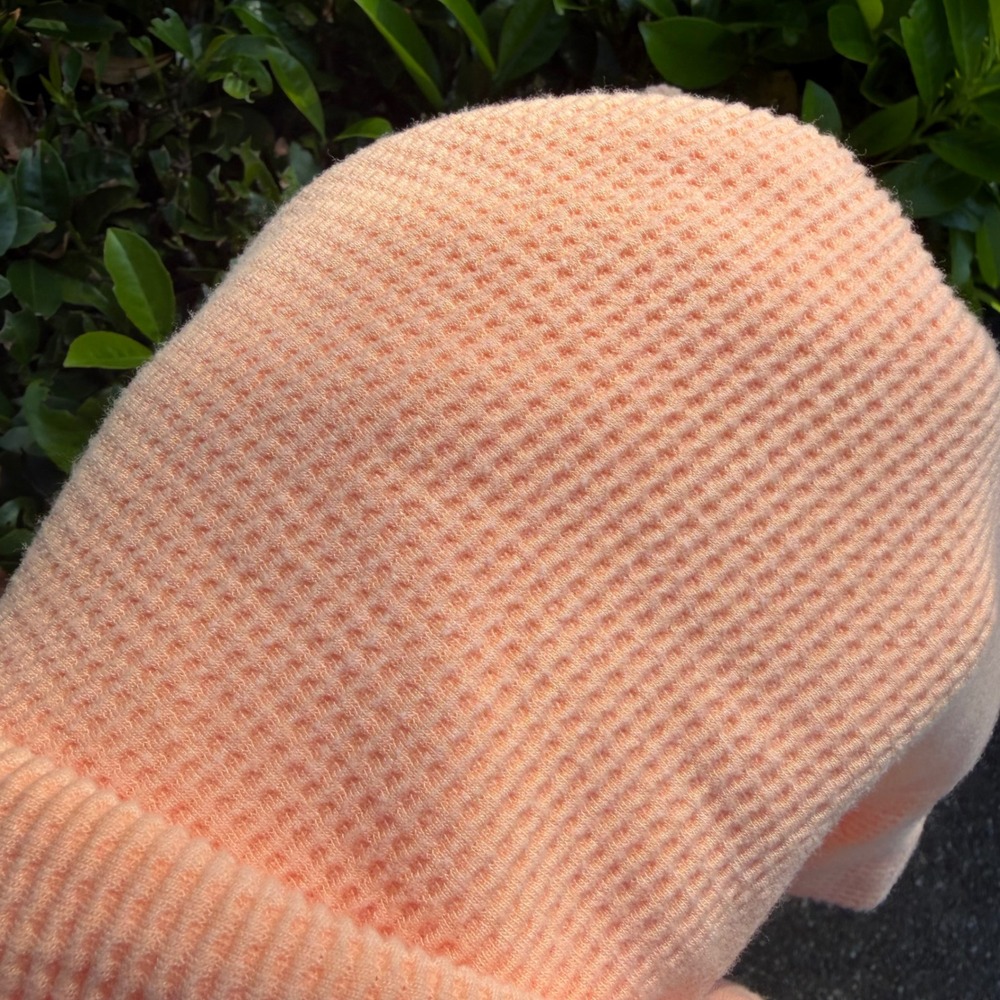 Athleta Women's Peach Orange Waffle Knit Thermal Pullover Sweatshirt Size Small - Picture 10 of 11